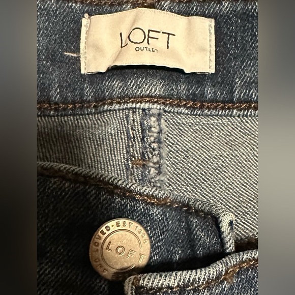 LOFT Outlet Women’s Size 6 Button Fly High Rise Skinny Denim Blue Jeans EUC - Picture 5 of 10